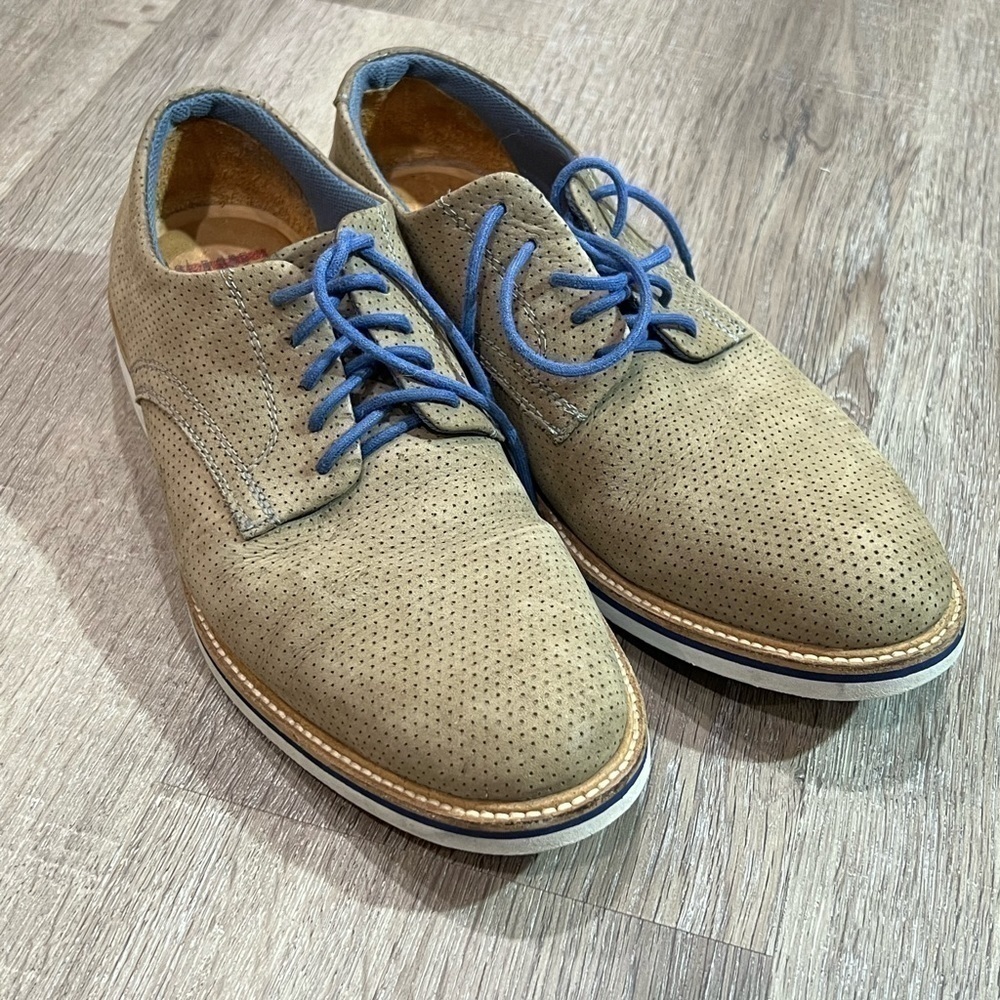 EUC Men’s 1901 US 8 Made in Brazil Leather Suede Derby Oxford Tan Crepe Shoe